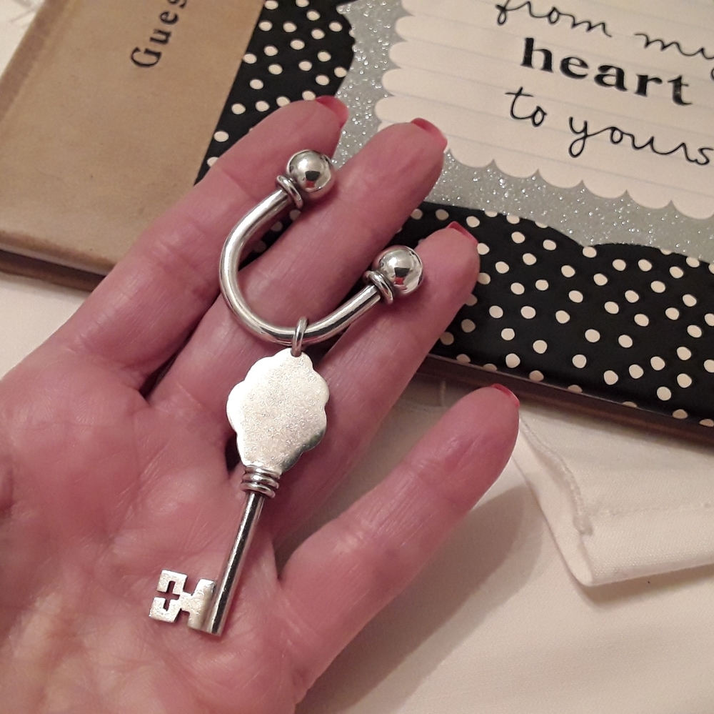 925 Solid Sterling Silver Engravable Key Ring - image 6